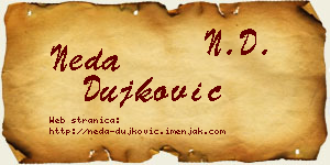 Neda Dujković vizit kartica